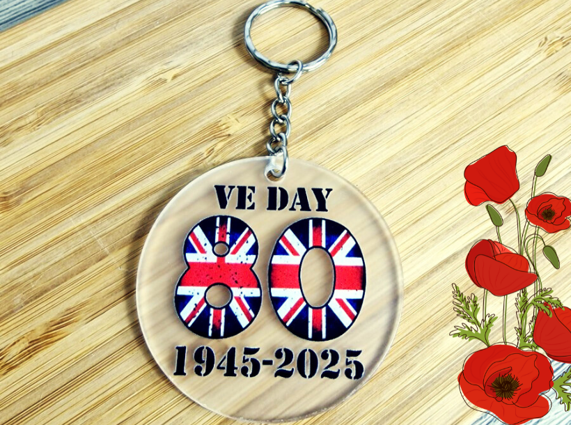 VE DAY 80th anniversary  Circle Keyring